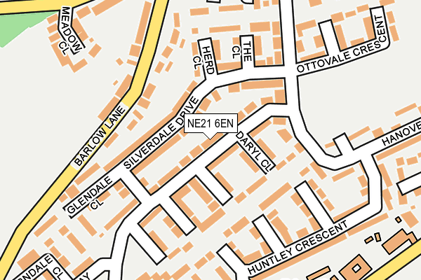 NE21 6EN map - OS OpenMap – Local (Ordnance Survey)