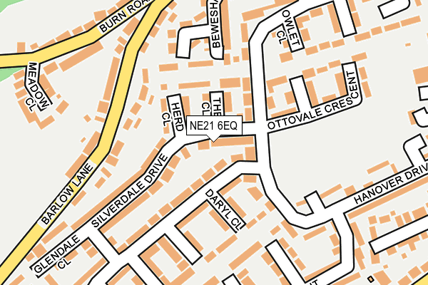 NE21 6EQ map - OS OpenMap – Local (Ordnance Survey)