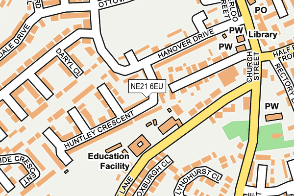 NE21 6EU map - OS OpenMap – Local (Ordnance Survey)