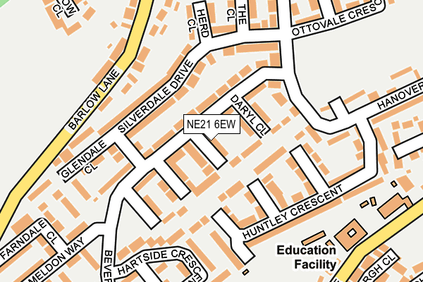 NE21 6EW map - OS OpenMap – Local (Ordnance Survey)