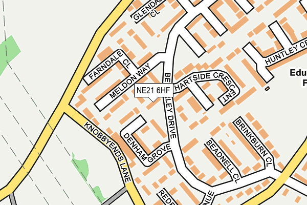 NE21 6HF map - OS OpenMap – Local (Ordnance Survey)