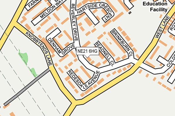 NE21 6HG map - OS OpenMap – Local (Ordnance Survey)