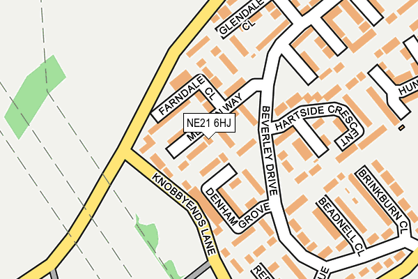 NE21 6HJ map - OS OpenMap – Local (Ordnance Survey)