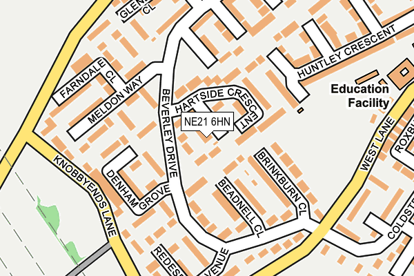 NE21 6HN map - OS OpenMap – Local (Ordnance Survey)