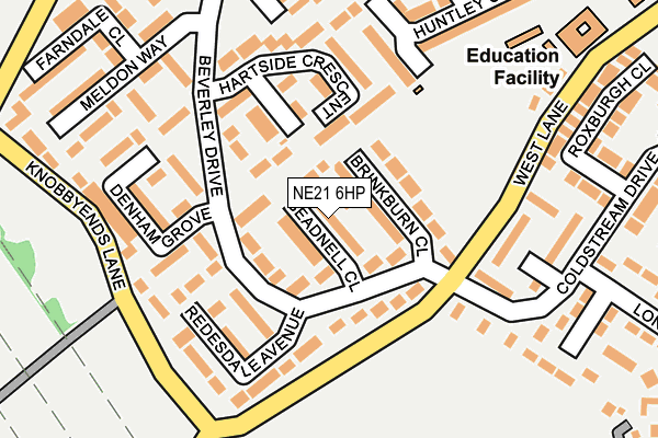 NE21 6HP map - OS OpenMap – Local (Ordnance Survey)