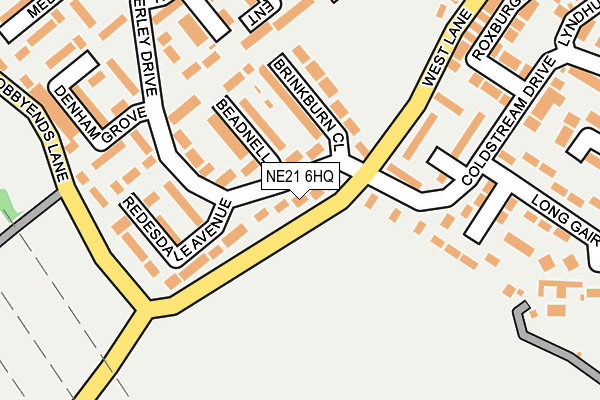 NE21 6HQ map - OS OpenMap – Local (Ordnance Survey)