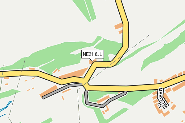 NE21 6JL map - OS OpenMap – Local (Ordnance Survey)