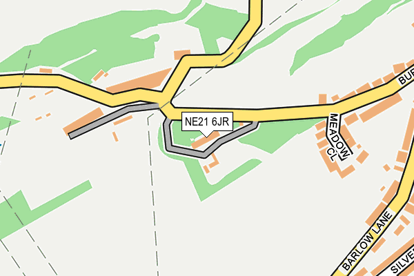 NE21 6JR map - OS OpenMap – Local (Ordnance Survey)