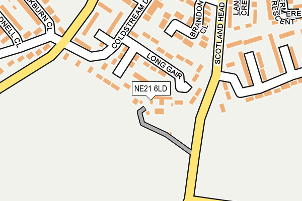 NE21 6LD map - OS OpenMap – Local (Ordnance Survey)