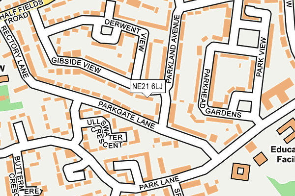 NE21 6LJ map - OS OpenMap – Local (Ordnance Survey)
