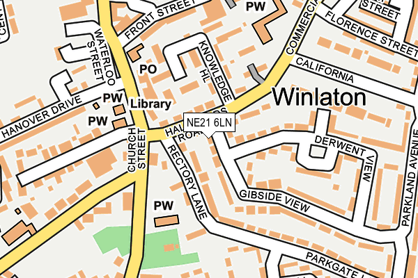 NE21 6LN map - OS OpenMap – Local (Ordnance Survey)