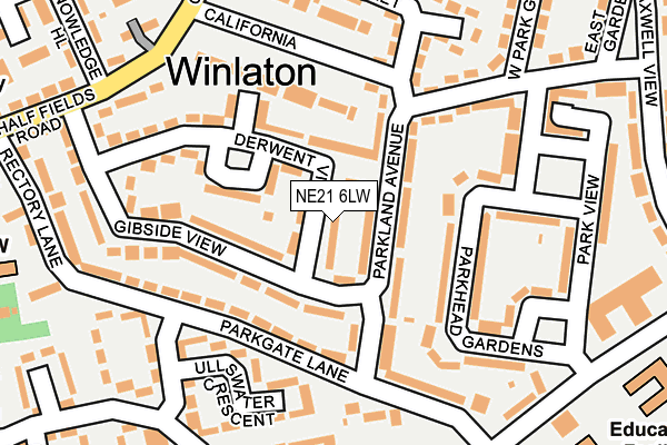 NE21 6LW map - OS OpenMap – Local (Ordnance Survey)