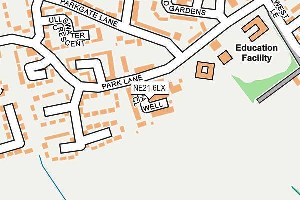 NE21 6LX map - OS OpenMap – Local (Ordnance Survey)