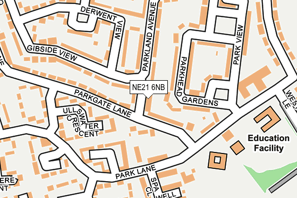 NE21 6NB map - OS OpenMap – Local (Ordnance Survey)
