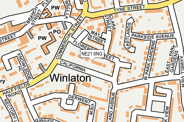 NE21 6NG map - OS OpenMap – Local (Ordnance Survey)