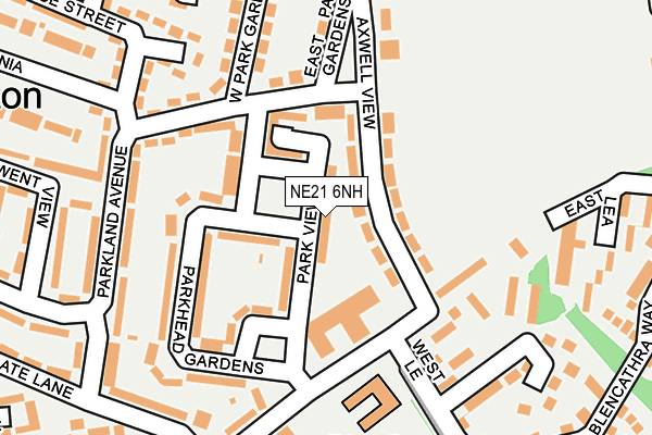 NE21 6NH map - OS OpenMap – Local (Ordnance Survey)