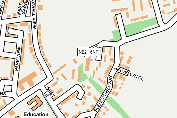 NE21 6NT map - OS OpenMap – Local (Ordnance Survey)