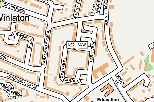 NE21 6NW map - OS OpenMap – Local (Ordnance Survey)