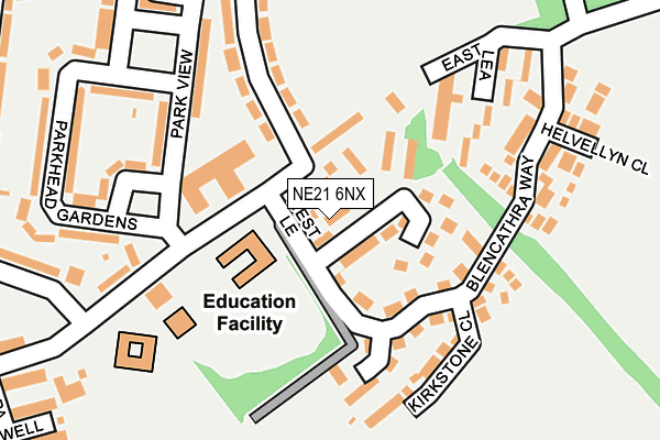 NE21 6NX map - OS OpenMap – Local (Ordnance Survey)