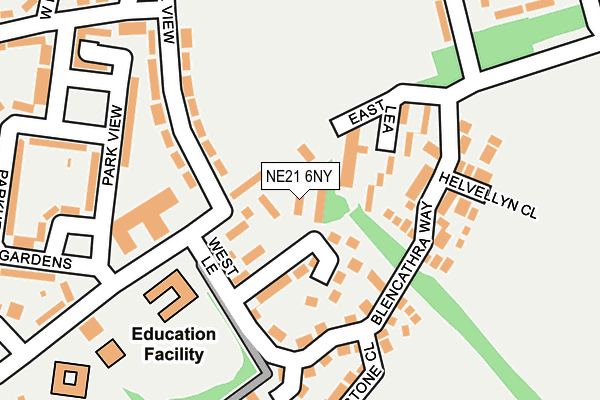 NE21 6NY map - OS OpenMap – Local (Ordnance Survey)