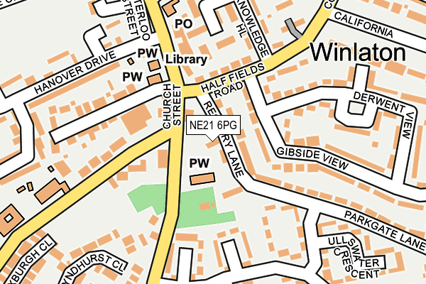 NE21 6PG map - OS OpenMap – Local (Ordnance Survey)