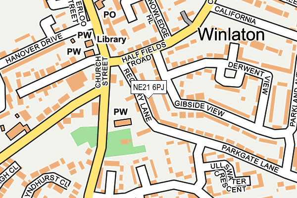 NE21 6PJ map - OS OpenMap – Local (Ordnance Survey)