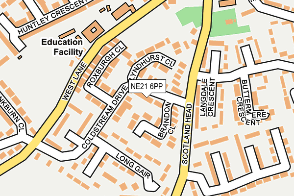 NE21 6PP map - OS OpenMap – Local (Ordnance Survey)