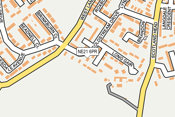 NE21 6PR map - OS OpenMap – Local (Ordnance Survey)