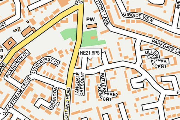 NE21 6PS map - OS OpenMap – Local (Ordnance Survey)