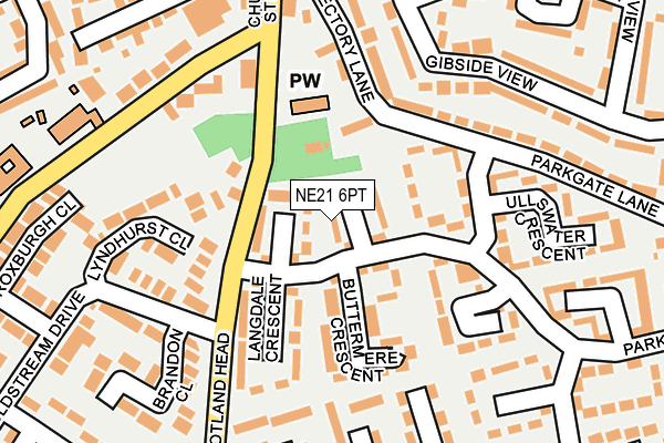 NE21 6PT map - OS OpenMap – Local (Ordnance Survey)