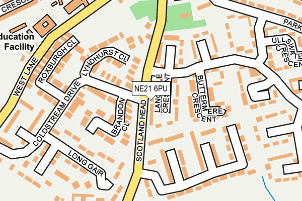 NE21 6PU map - OS OpenMap – Local (Ordnance Survey)