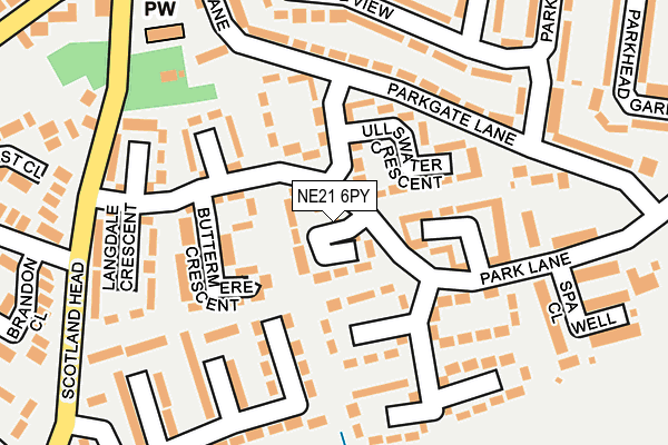NE21 6PY map - OS OpenMap – Local (Ordnance Survey)