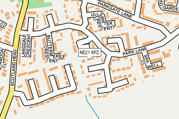 NE21 6PZ map - OS OpenMap – Local (Ordnance Survey)