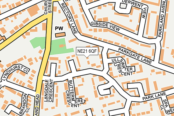 NE21 6QF map - OS OpenMap – Local (Ordnance Survey)