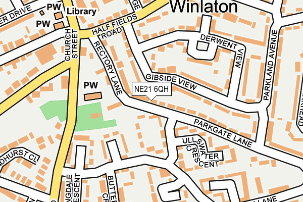 NE21 6QH map - OS OpenMap – Local (Ordnance Survey)