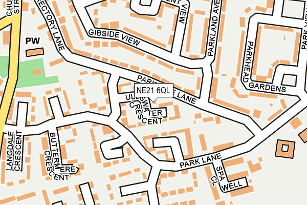 NE21 6QL map - OS OpenMap – Local (Ordnance Survey)