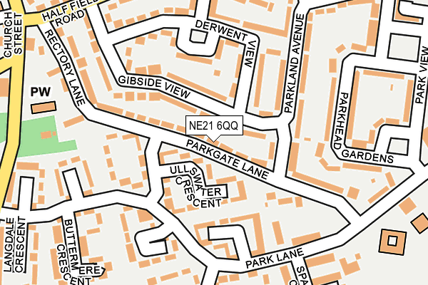 NE21 6QQ map - OS OpenMap – Local (Ordnance Survey)