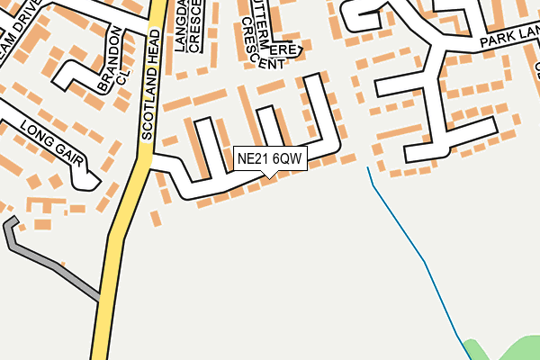 NE21 6QW map - OS OpenMap – Local (Ordnance Survey)