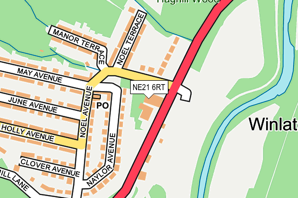 NE21 6RT map - OS OpenMap – Local (Ordnance Survey)