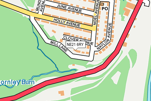 NE21 6RY map - OS OpenMap – Local (Ordnance Survey)