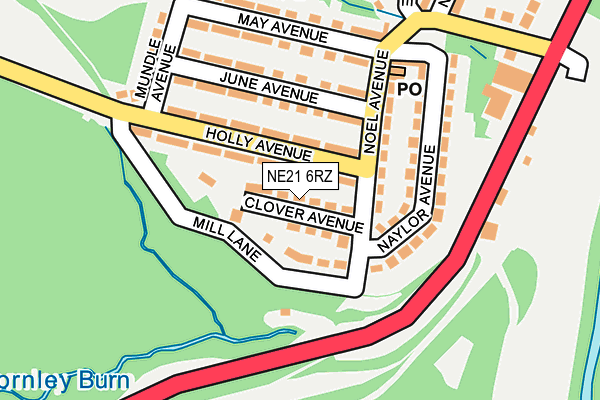 NE21 6RZ map - OS OpenMap – Local (Ordnance Survey)