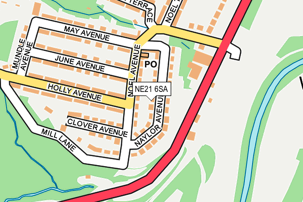 NE21 6SA map - OS OpenMap – Local (Ordnance Survey)