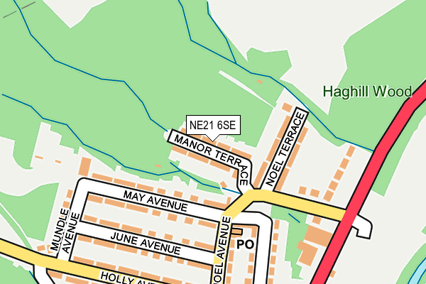 NE21 6SE map - OS OpenMap – Local (Ordnance Survey)