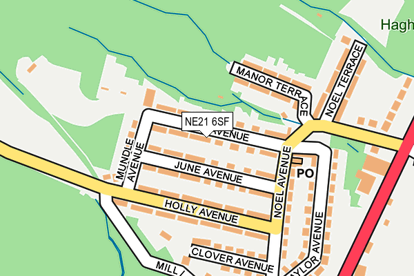 NE21 6SF map - OS OpenMap – Local (Ordnance Survey)
