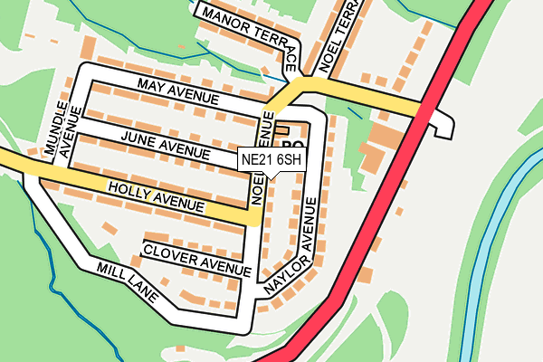 NE21 6SH map - OS OpenMap – Local (Ordnance Survey)