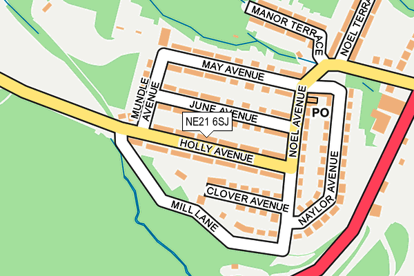 NE21 6SJ map - OS OpenMap – Local (Ordnance Survey)