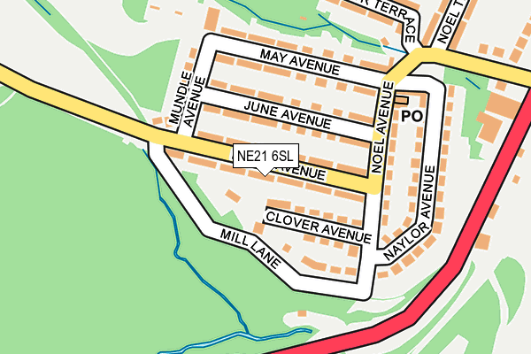 NE21 6SL map - OS OpenMap – Local (Ordnance Survey)