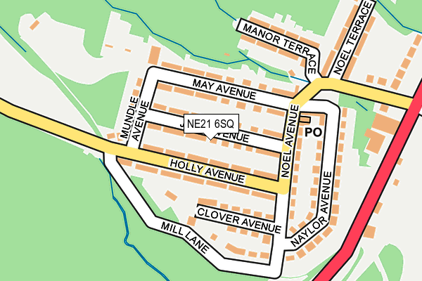 NE21 6SQ map - OS OpenMap – Local (Ordnance Survey)