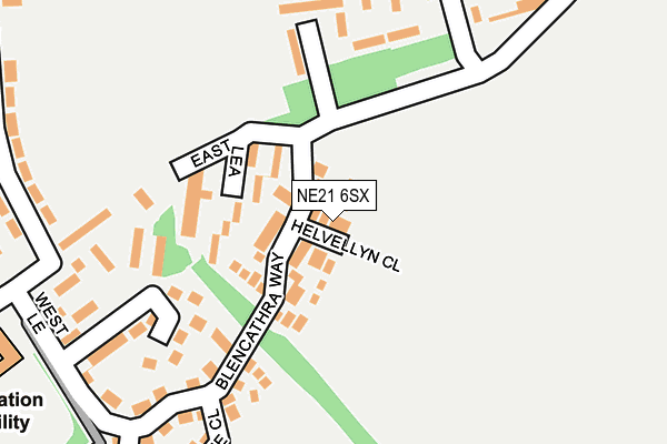 NE21 6SX map - OS OpenMap – Local (Ordnance Survey)