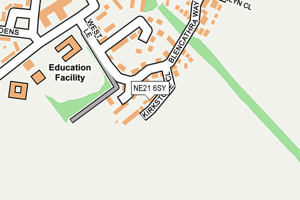 NE21 6SY map - OS OpenMap – Local (Ordnance Survey)